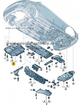 1K0825237AG, 1K0825237AF, Kryt pod motor diesel Seat