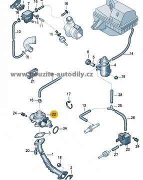 Ventil zpětného vedení splodin AGR, Seat 038131501E