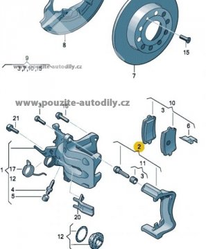 Držák třmenu kotoučové brzdy vzadu, originál Seat 1K0615425P