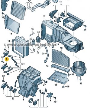 Servomotor nastavení klapky ovládaní teploty Seat 1K1907511C