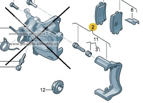 Držák třmenu kot. brzdy 5K0615426 vzadu vpravo Seat