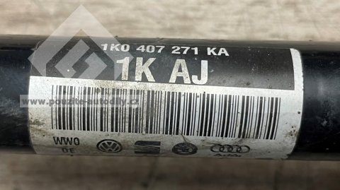 1K0407271KA Poloosa s homokinetickým kloubem vlevo vpředu VW, Audi, Škoda, Seat